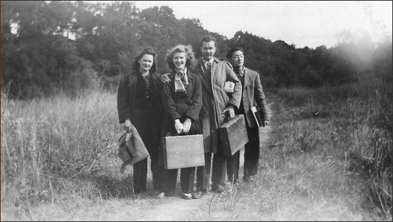 Don, Mary, Harvey Okawara & another student, 1947