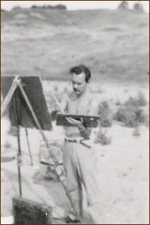 Don and Joyce at their easels in 1952, near Bolton Ontario 